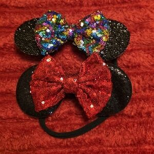 Sequin Mouse Ear Headbands with Bows